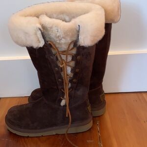 UGG Australia Lace Up Shearling Boots